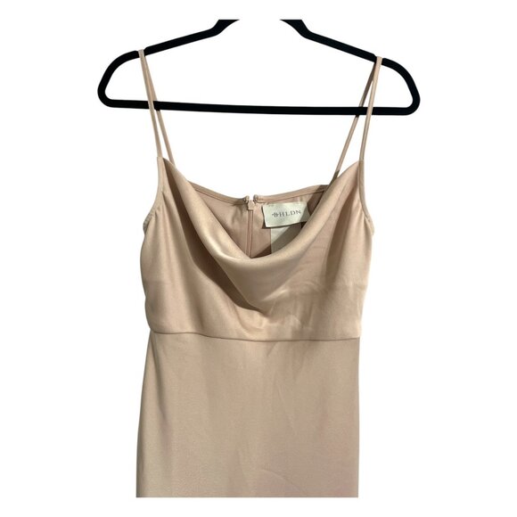 BHLDN Cali Satin Cowl Neck Midi Dress Beige size US 6 - Picture 5 of 16